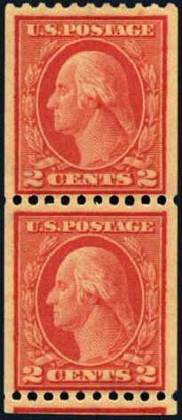 US Stamps Prices Scott # 449: 2c 1915 Washington Coil Perf 10 Horizontally. Harmer-Schau Auction Galleries, Aug 2012, Sale 94, Lot 1559