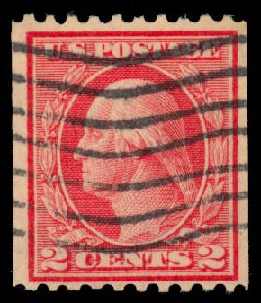 US Stamps Prices Scott # 449: 2c 1915 Washington Coil Perf 10 Horizontally. Daniel Kelleher Auctions, May 2014, Sale 652, Lot 659