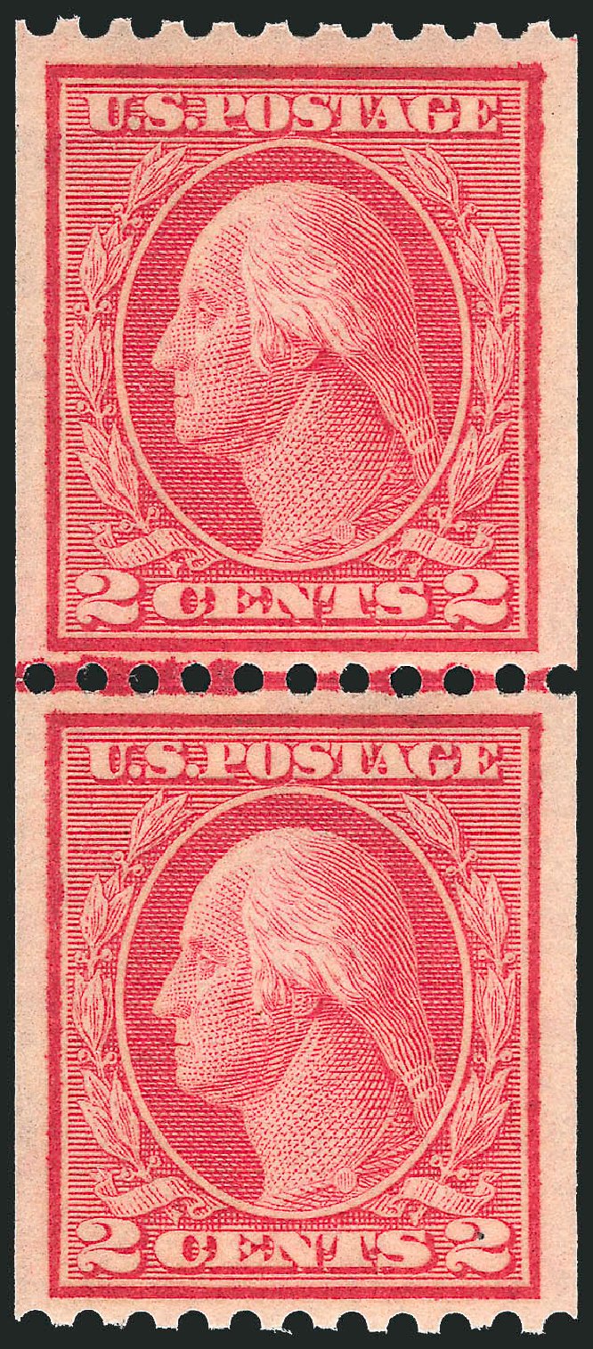US Stamps Price Scott Catalog 449: 1915 2c Washington Coil Perf 10 Horizontally. Robert Siegel Auction Galleries, Dec 2013, Sale 1062, Lot 639