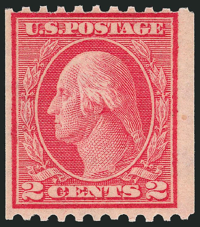 US Stamp Value Scott Catalog # 449 - 1915 2c Washington Coil Perf 10 Horizontally. Robert Siegel Auction Galleries, Oct 2008, Sale 963, Lot 989