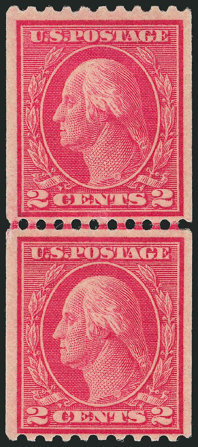 US Stamps Value Scott Catalogue #449 - 2c 1915 Washington Coil Perf 10 Horizontally. Robert Siegel Auction Galleries, Oct 2008, Sale 963, Lot 990