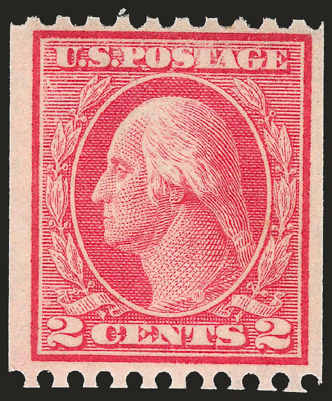 US Stamp Value Scott Catalog # 449 - 1915 2c Washington Coil Perf 10 Horizontally. Robert Siegel Auction Galleries, Apr 2009, Sale 972, Lot 3340