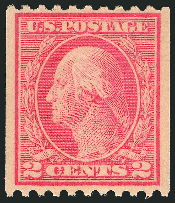 Values of US Stamps Scott Catalog #449: 2c 1915 Washington Coil Perf 10 Horizontally. Robert Siegel Auction Galleries, Dec 2013, Sale 1062, Lot 641