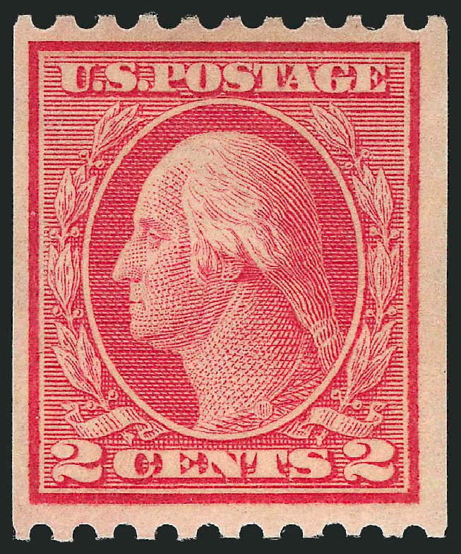US Stamp Prices Scott Catalogue 449: 1915 2c Washington Coil Perf 10 Horizontally. Robert Siegel Auction Galleries, Mar 2013, Sale 1040, Lot 1825