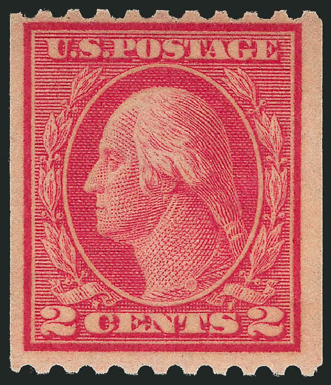 Values of US Stamp Scott Cat. # 449 - 1915 2c Washington Coil Perf 10 Horizontally. Robert Siegel Auction Galleries, Nov 2013, Sale 1061, Lot 3925