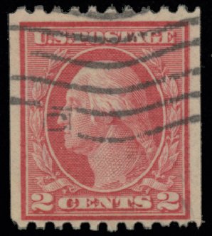 US Stamp Values Scott Cat. # 449 - 1915 2c Washington Coil Perf 10 Horizontally. H.R. Harmer, May 2014, Sale 3005, Lot 1282
