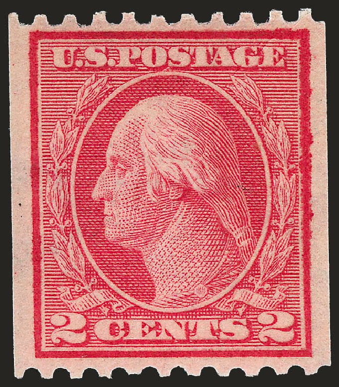 US Stamp Values Scott #449: 2c 1915 Washington Coil Perf 10 Horizontally. Robert Siegel Auction Galleries, Sep 2009, Sale 968B, Lot 583