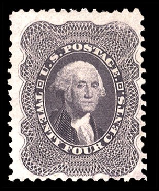 Prices of US Stamps Scott Cat. #45 - 1875 24c Washington Reprint. Cherrystone Auctions, Jun 2011, Sale 201106, Lot 18