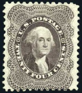 Prices of US Stamp Scott #45 - 1875 24c Washington Reprint. Harmer-Schau Auction Galleries, Oct 2008, Sale 79, Lot 58