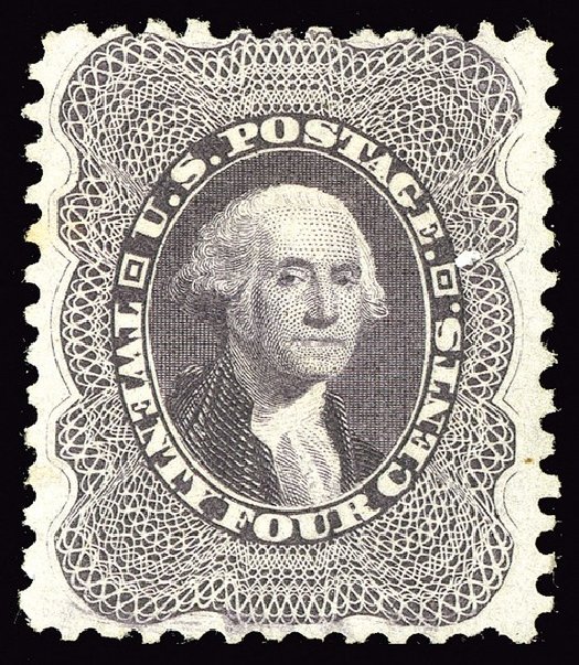 Value of US Stamp Scott Catalogue 45 - 1875 24c Washington Reprint. Spink Shreves Galleries, May 2014, Sale 148, Lot 68