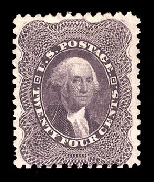 US Stamps Values Scott Cat. 45 - 1875 24c Washington Reprint. Cherrystone Auctions, Oct 2012, Sale 201210, Lot 49