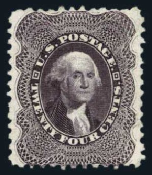 Values of US Stamp Scott #45 - 1875 24c Washington Reprint. Harmer-Schau Auction Galleries, Aug 2014, Sale 102, Lot 1690