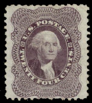 Prices of US Stamp Scott # 45 - 1875 24c Washington Reprint. Daniel Kelleher Auctions, Sep 2013, Sale 639, Lot 3164