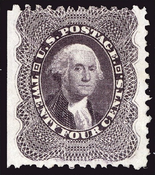 Value of US Stamp Scott 45 - 24c 1875 Washington Reprint. Spink Shreves Galleries, Jan 2014, Sale 146, Lot 194