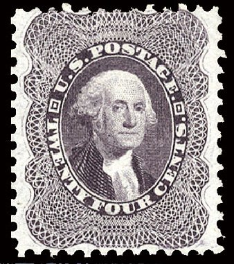 US Stamps Price Scott Catalogue # 45: 1875 24c Washington Reprint. Cherrystone Auctions, Sep 2010, Sale 201009, Lot 25