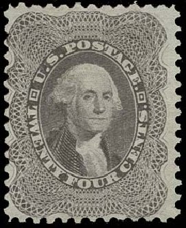 Values of US Stamp Scott Catalogue #45: 24c 1875 Washington Reprint. H.R. Harmer, Oct 2014, Sale 3006, Lot 1085