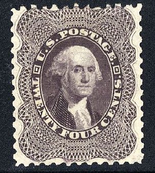 Values of US Stamp Scott Catalog # 45: 24c 1875 Washington Reprint. Cherrystone Auctions, Jan 2008, Sale 200801, Lot 1062