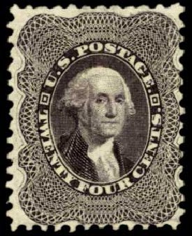 US Stamps Value Scott Catalogue 45: 24c 1875 Washington Reprint. Harmer-Schau Auction Galleries, Feb 2012, Sale 92, Lot 846