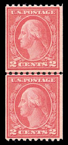 Cost of US Stamp Scott Catalogue 450 - 2c 1915 Washington Coil Perf 10 Horizontally. Matthew Bennett International, Sep 2010, Sale 333, Lot 3757