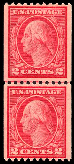 Price of US Stamp Scott #450: 2c 1915 Washington Coil Perf 10 Horizontally. Daniel Kelleher Auctions, Dec 2012, Sale 633, Lot 798