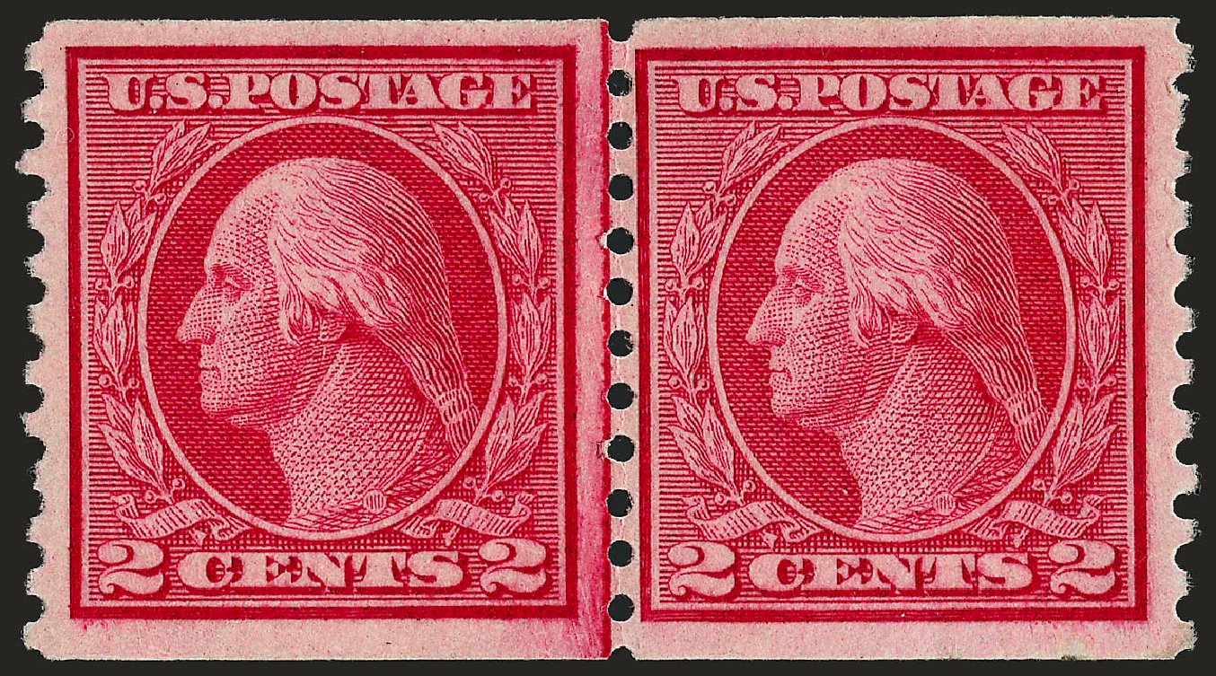 Value of US Stamps Scott Catalog #453 - 2c 1914 Washington Coil Perf 10 Vertically. Robert Siegel Auction Galleries, Sep 2008, Sale 962, Lot 2737