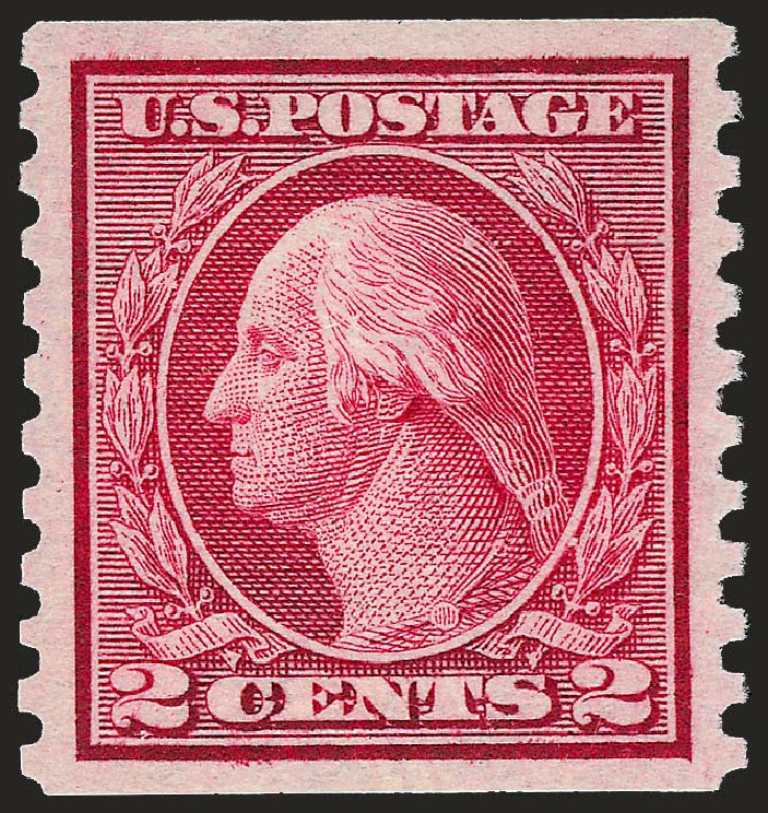 US Stamp Price Scott Catalog 453 - 1914 2c Washington Coil Perf 10 Vertically. Robert Siegel Auction Galleries, Dec 2008, Sale 967, Lot 4797