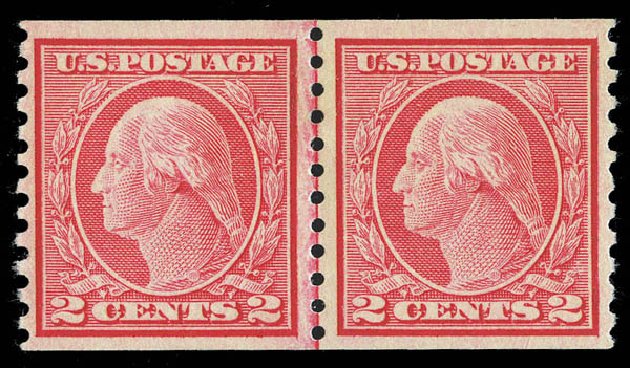 Price of US Stamps Scott Catalogue # 453 - 1914 2c Washington Coil Perf 10 Vertically. Matthew Bennett International, Sep 2012, Sale 346, Lot 838