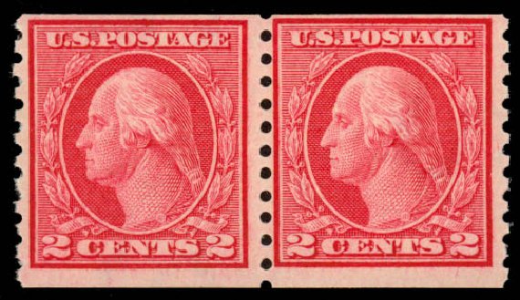 Cost of US Stamp Scott 453: 1914 2c Washington Coil Perf 10 Vertically. Daniel Kelleher Auctions, May 2014, Sale 652, Lot 668
