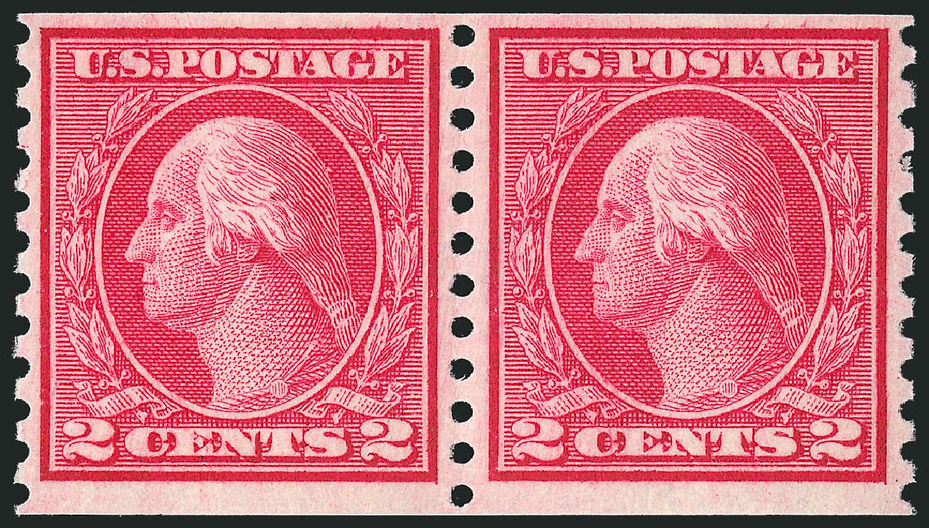 US Stamps Values Scott Catalog 453: 2c 1914 Washington Coil Perf 10 Vertically. Robert Siegel Auction Galleries, Oct 2012, Sale 1033, Lot 4228