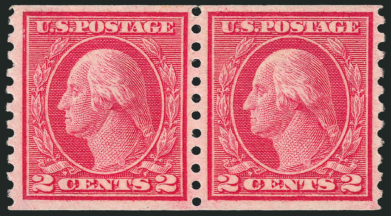 US Stamp Prices Scott Cat. #453 - 2c 1914 Washington Coil Perf 10 Vertically. Robert Siegel Auction Galleries, Sep 2014, Sale 1078, Lot 538