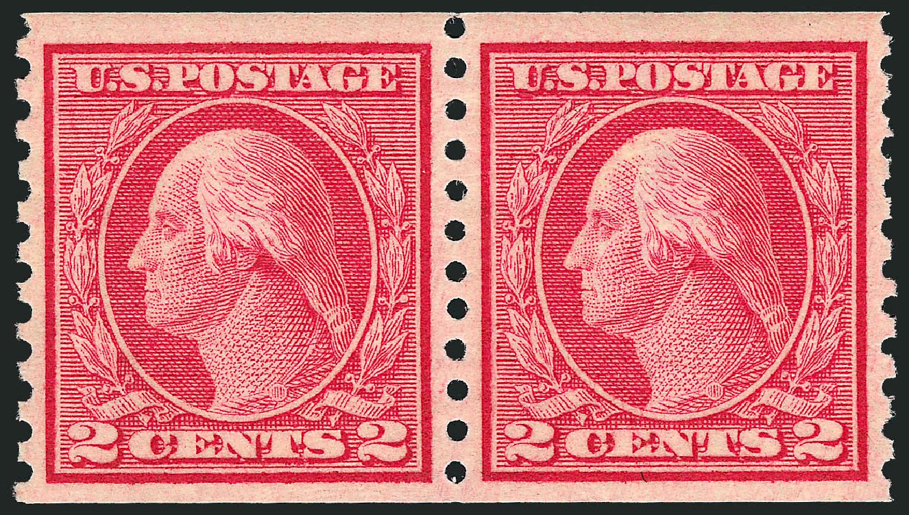 US Stamp Price Scott Catalog # 453: 2c 1914 Washington Coil Perf 10 Vertically. Robert Siegel Auction Galleries, Sep 2009, Sale 968B, Lot 588