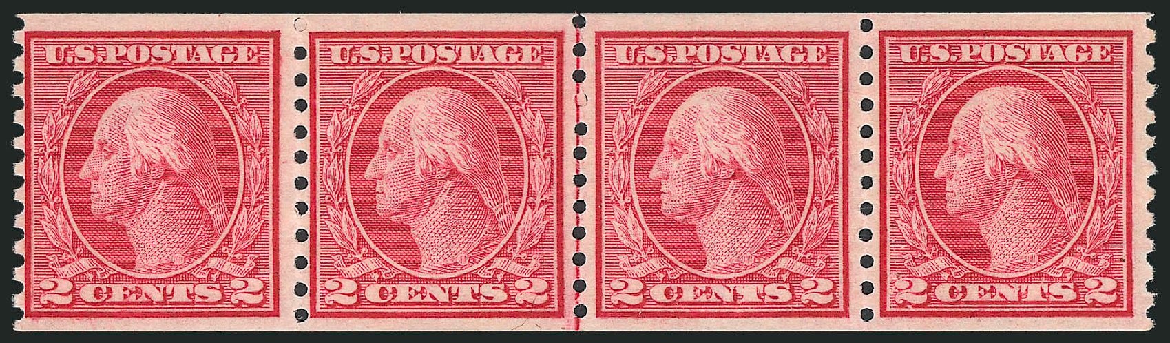 US Stamp Value Scott Cat. # 453 - 2c 1914 Washington Coil Perf 10 Vertically. Robert Siegel Auction Galleries, Oct 2010, Sale 997, Lot 6008