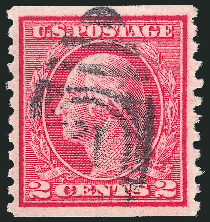 US Stamps Price Scott Catalogue 453: 1914 2c Washington Coil Perf 10 Vertically. Robert Siegel Auction Galleries, Mar 2014, Sale 1067, Lot 1539