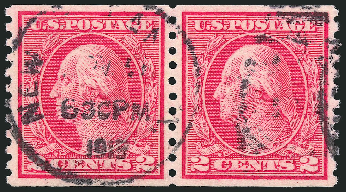 Values of US Stamp Scott Catalogue 453: 2c 1914 Washington Coil Perf 10 Vertically. Robert Siegel Auction Galleries, Sep 2014, Sale 1078, Lot 539