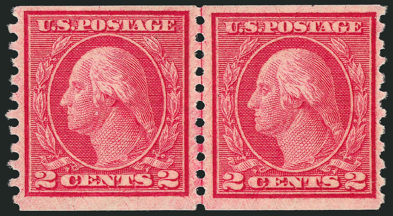 US Stamp Prices Scott Catalog #453 - 2c 1914 Washington Coil Perf 10 Vertically. Robert Siegel Auction Galleries, Oct 2010, Sale 997, Lot 6009
