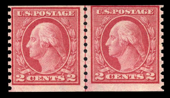Value of US Stamp Scott Catalog 453 - 1914 2c Washington Coil Perf 10 Vertically. Cherrystone Auctions, Jun 2014, Sale 201406, Lot 90