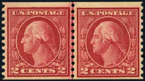 Value of US Stamps Scott Catalog 453: 2c 1914 Washington Coil Perf 10 Vertically. Harmer-Schau Auction Galleries, Aug 2012, Sale 94, Lot 1560