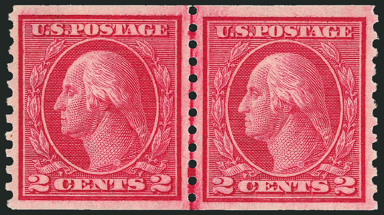 Costs of US Stamp Scott Catalogue 453: 1914 2c Washington Coil Perf 10 Vertically. Robert Siegel Auction Galleries, Mar 2011, Sale 1007, Lot 2740