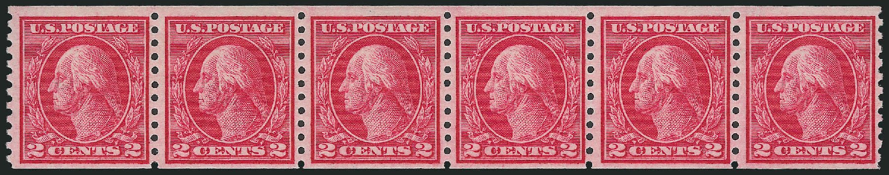 Costs of US Stamp Scott Catalogue #453: 2c 1914 Washington Coil Perf 10 Vertically. Robert Siegel Auction Galleries, Oct 2011, Sale 1014, Lot 1940