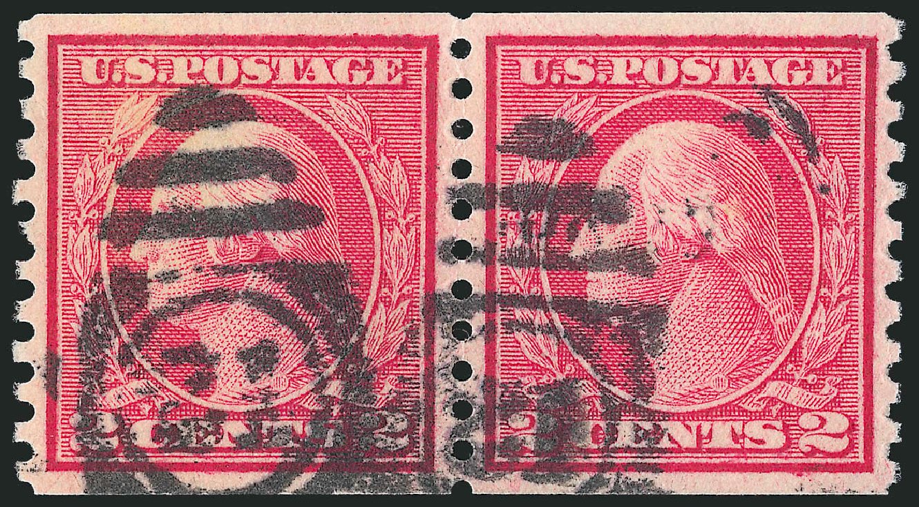 US Stamp Value Scott Catalog # 453: 1914 2c Washington Coil Perf 10 Vertically. Robert Siegel Auction Galleries, Mar 2014, Sale 1067, Lot 1541