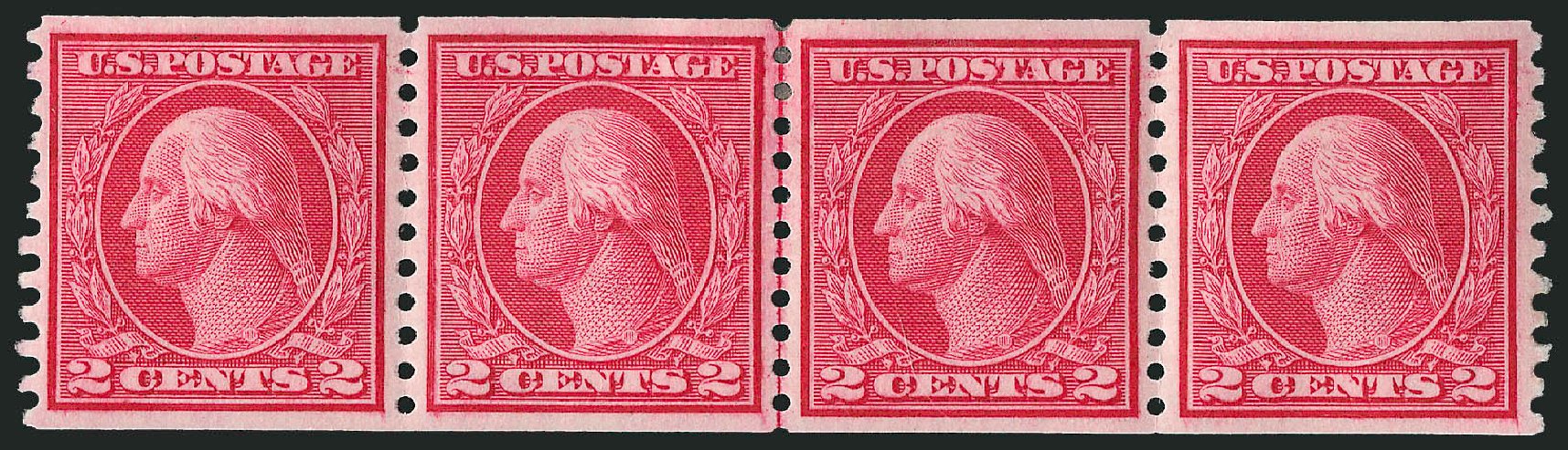 US Stamps Value Scott Catalogue 453: 1914 2c Washington Coil Perf 10 Vertically. Robert Siegel Auction Galleries, Mar 2012, Sale 1019, Lot 825