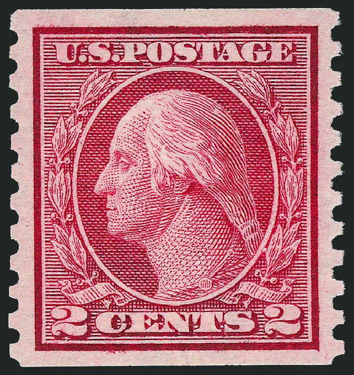 Costs of US Stamp Scott Cat. #453: 1914 2c Washington Coil Perf 10 Vertically. Robert Siegel Auction Galleries, Feb 2015, Sale 1093, Lot 355