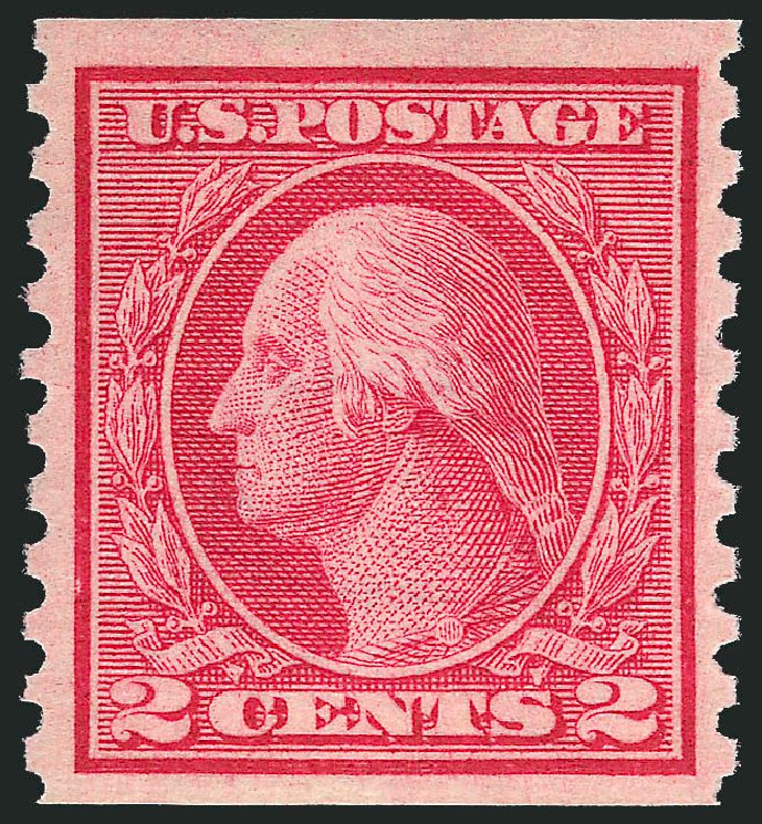 US Stamps Value Scott Catalog # 453 - 1914 2c Washington Coil Perf 10 Vertically. Robert Siegel Auction Galleries, May 2013, Sale 1044, Lot 282