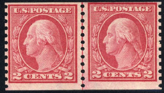 Value of US Stamps Scott #453: 1914 2c Washington Coil Perf 10 Vertically. Cherrystone Auctions, Jun 2012, Sale 201206, Lot 123