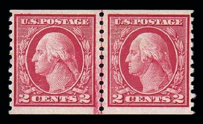 Costs of US Stamps Scott Catalogue 453: 1914 2c Washington Coil Perf 10 Vertically. Matthew Bennett International, Dec 2007, Sale 325, Lot 2096