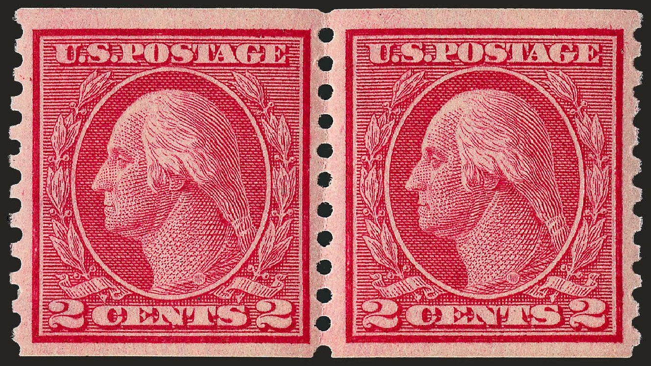 US Stamps Prices Scott # 453 - 2c 1914 Washington Coil Perf 10 Vertically. Robert Siegel Auction Galleries, Dec 2008, Sale 967, Lot 4796