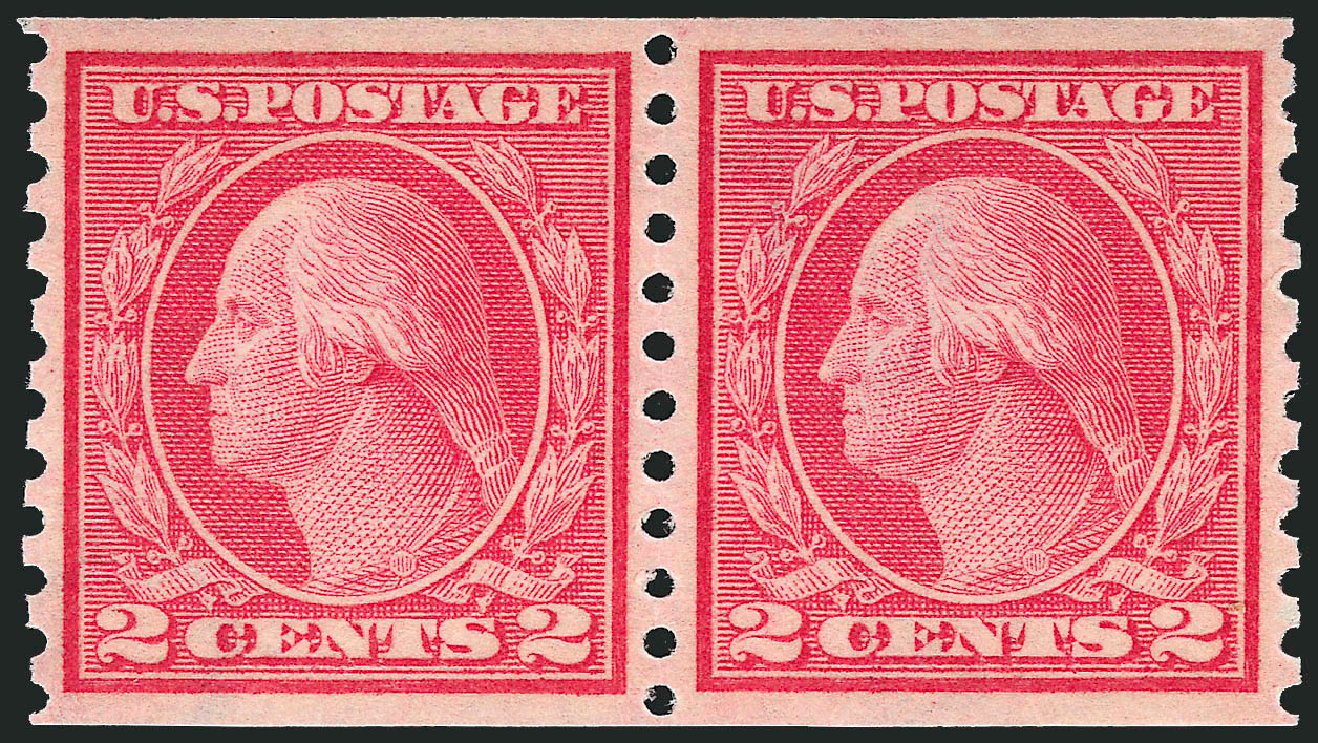 US Stamps Prices Scott Cat. # 454: 1915 2c Washington Coil Perf 10 Vertically. Robert Siegel Auction Galleries, Dec 2008, Sale 967, Lot 4798