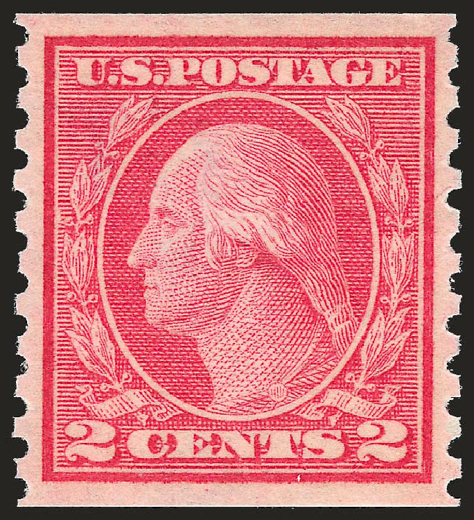 US Stamps Prices Scott Catalog # 454 - 1915 2c Washington Coil Perf 10 Vertically. Robert Siegel Auction Galleries, Sep 2009, Sale 976, Lot 2038