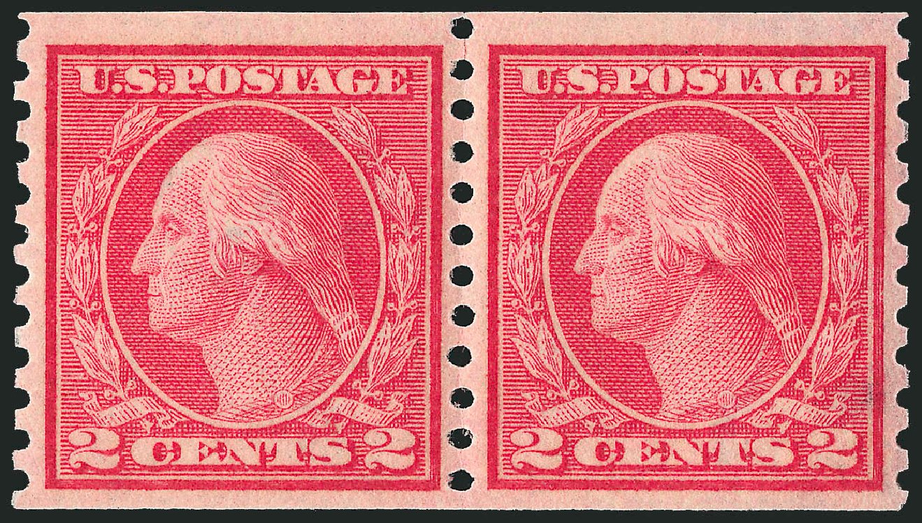 US Stamp Values Scott Cat. 454: 2c 1915 Washington Coil Perf 10 Vertically. Robert Siegel Auction Galleries, Dec 2011, Sale 1017, Lot 819