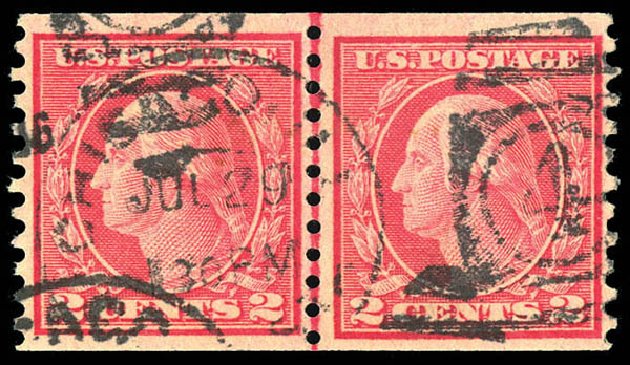 Cost of US Stamp Scott Cat. # 454: 1915 2c Washington Coil Perf 10 Vertically. Matthew Bennett International, Dec 2008, Sale 330, Lot 1790
